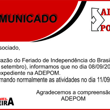 Comunicado – Feriado – Sete de Setembro – 2017