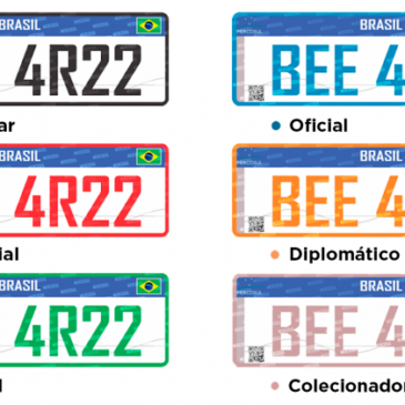 Carros brasileiros terão placas do Mercosul em setembro