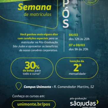 Associado ADEPOM tem descontos com a Faculdade São Judas Campus Unimonte, aproveitem!