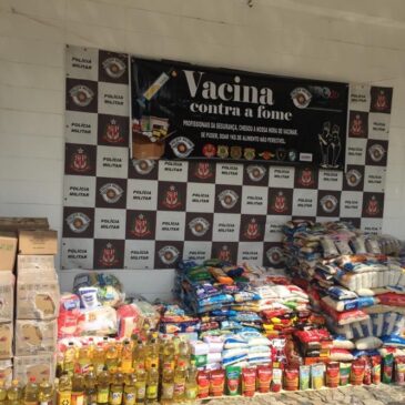 Mais 2,5 toneladas de alimentos são doadas por agentes de segurança pública