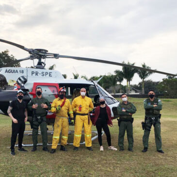 Águia 18 e Bombeiros salvam casal na trilha da Pedra Grande