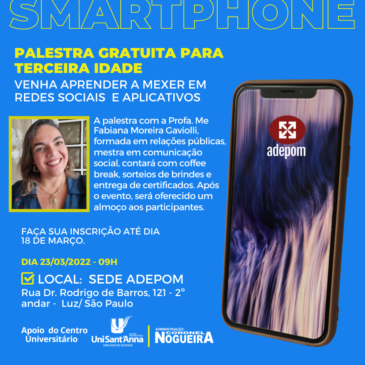 Palestra gratuita sobre tecnologias da comunicação e informação na ADEPOM