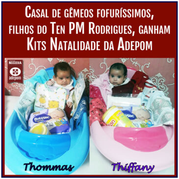Casal de gêmeos encanta a Família ADEPOM ao receber os Kits Natalidade