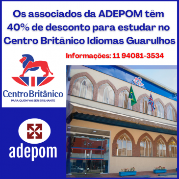 Centro Britânico Guarulhos oferece 40% de desconto para associados da ADEPOM