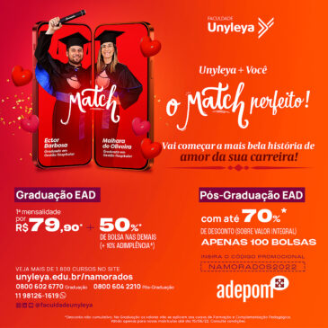 No mês dos namorados, a Unyleya presenteia novos alunos com descontos apaixonantes