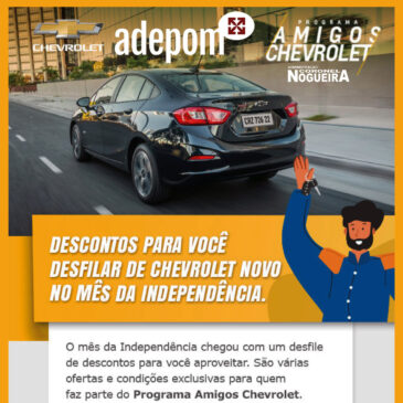Confira a tabela de descontos do Programa Amigos Chevrolet válidos até 4 de outubro