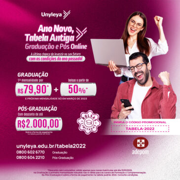 Unyleya mantém tabela de 2022 para matrículas de associados da ADEPOM