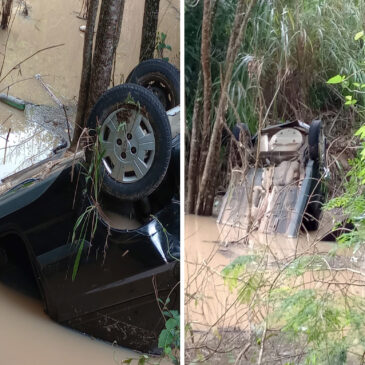 Equipe do 40º BPM/I salva mulheres presas em veículo dentro de córrego
