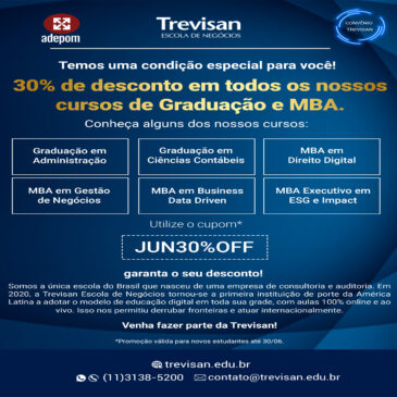 Cursos com descontos para associados e seus familiares na Escola de Negócios Trevisan