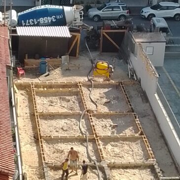 Está pronta a fundação do Condomínio Adepom em construção na Praia Grande