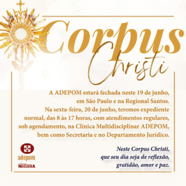 Neste Corpus Christi, que seu dia seja de reflexão, gratidão, amor e paz!