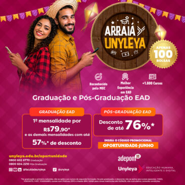 O Arraiá da Unyleya tem descontos especiais na Graduação e na Pós para associados