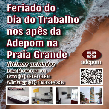 Feriado do Dia do Trabalho na Praia Grande: últimas unidades para reserva!