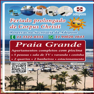 Feriado de Corpus Christi na Praia Grande: reserve e pague parcelado!