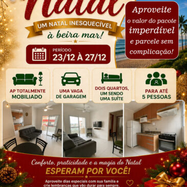 Natal na Praia Grande: pacote imperdível e parcelamento sem complicação