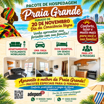 Dia da Consciência Negra na Praia Grande: reserve sua unidade antes que acabe!